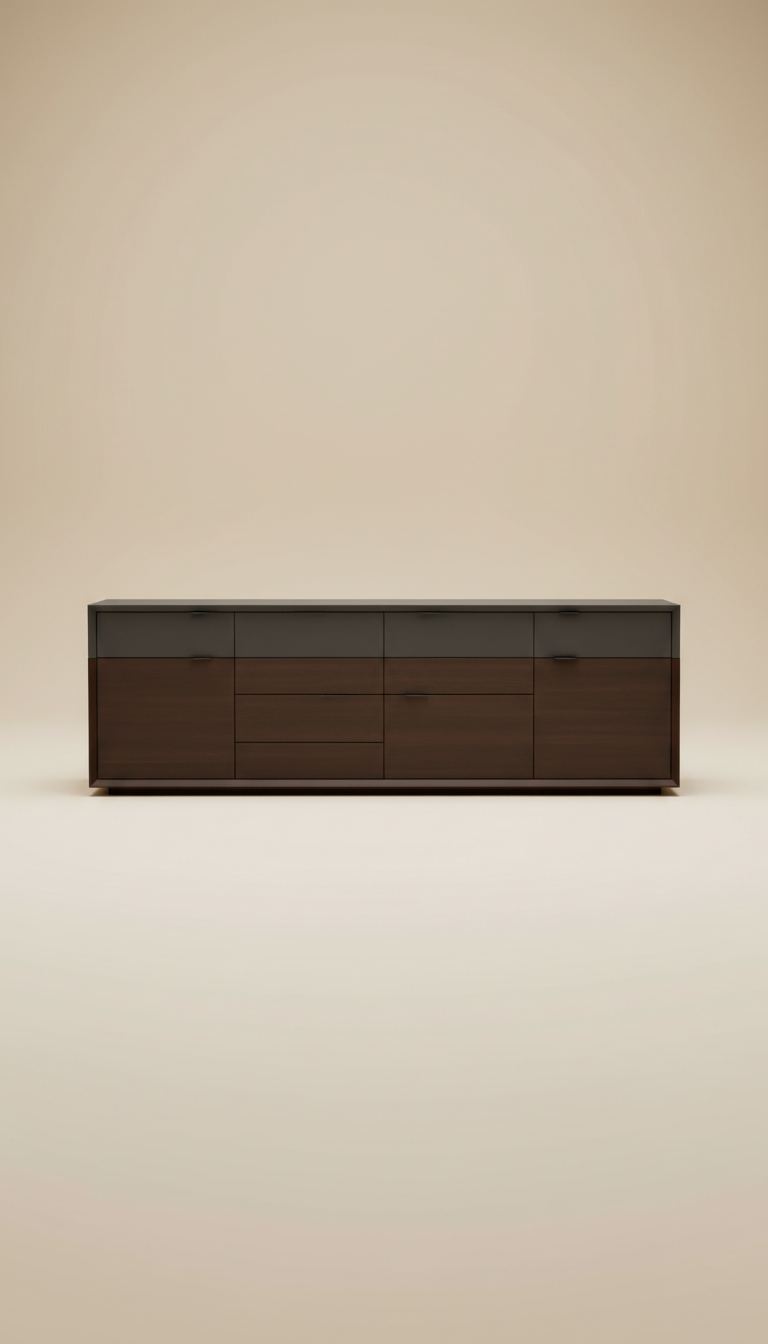 Sideboard in Anthrazit und Espresso Braun