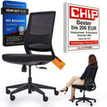VALKENSTOL M2 Ergonomischer Bürostuhl Schwarz bis 150 kg – Schreibtischstuhl mit verstellbarer Lendenstütze, Mesh-Rücken & Höhenverstellung