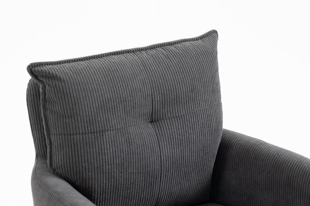Barhocker Barstuhl Paulo Cord anthrazit 360° drehbar