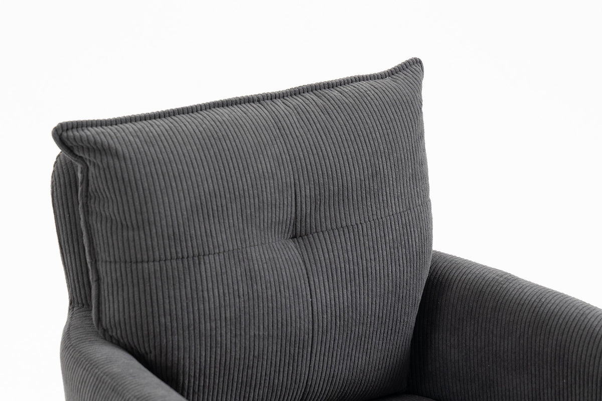 Barhocker Barstuhl Paulo Cord anthrazit 360° drehbar